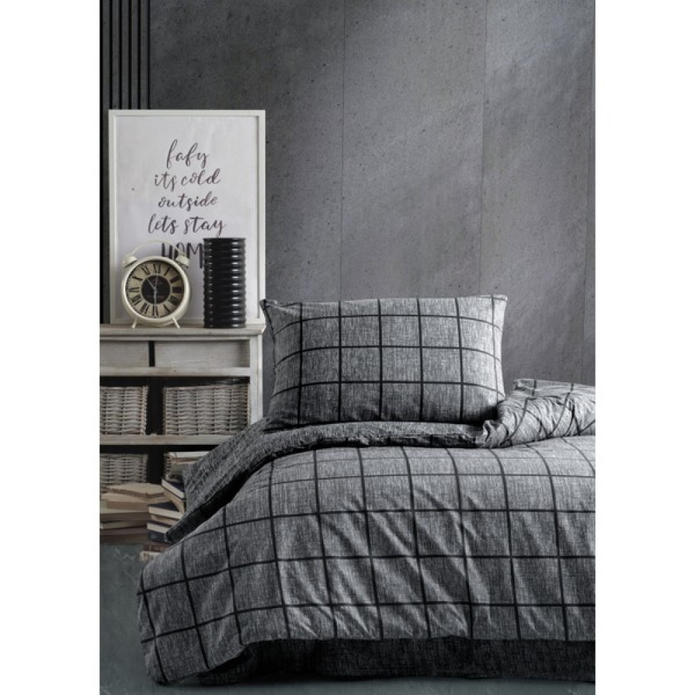 Cozy Home Tek Kişilik Lastikli Çarşaflı Nevresim Takımı Kare Siyah - 160 x 220 cm Nevresim Takımı Fiyatı