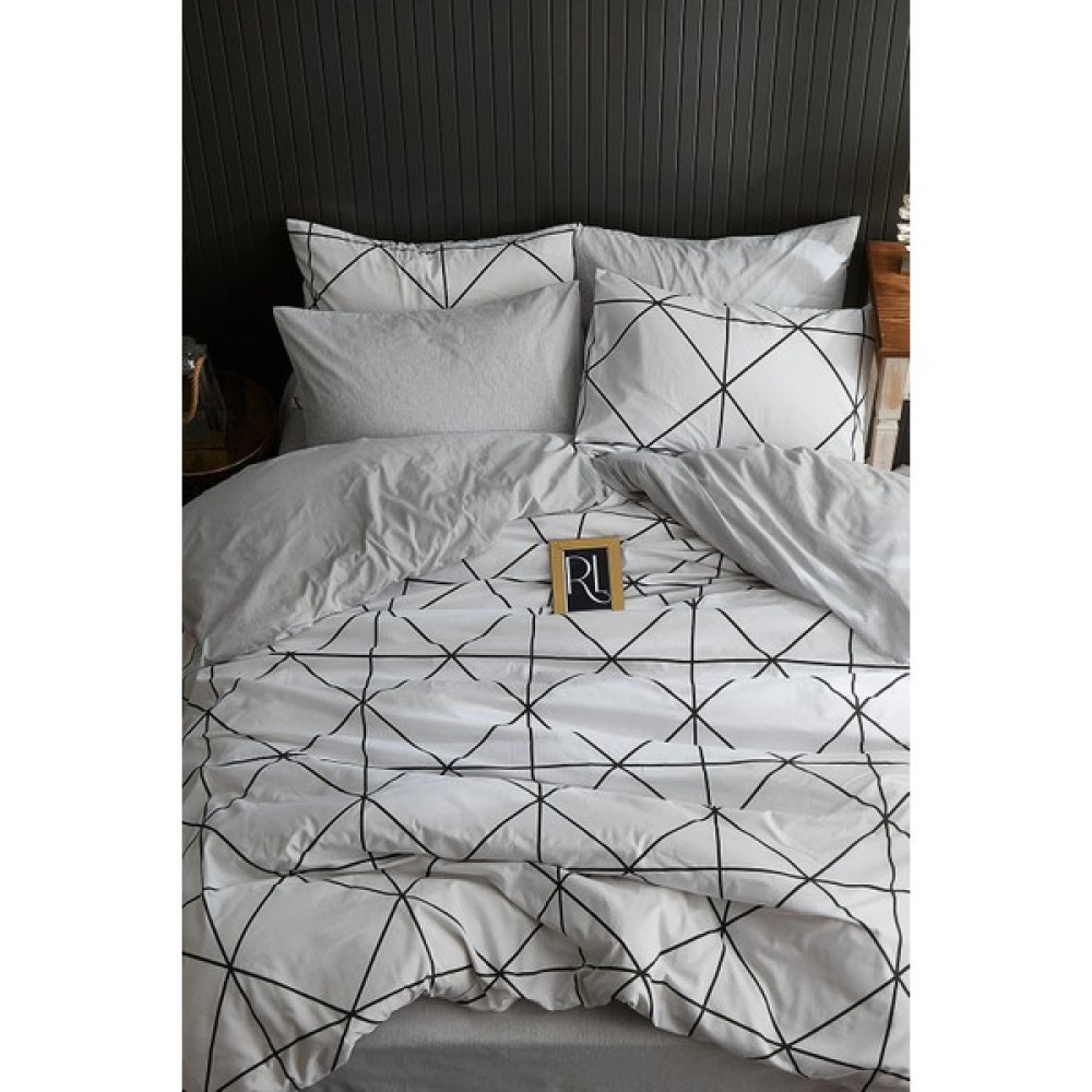 Cozyy Life Geometrik Desen Çift Kişilik Nevresim Takımı (Beyaz) - Kolay Ütülenir - Kutulu - Beyaz - 200 x 230 cm Nevresim Takımı Fiyatı