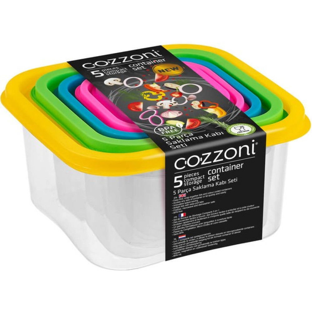 Cozzoni Square Saklama Kabı 5'li Set Saklama Kapları Fiyatı