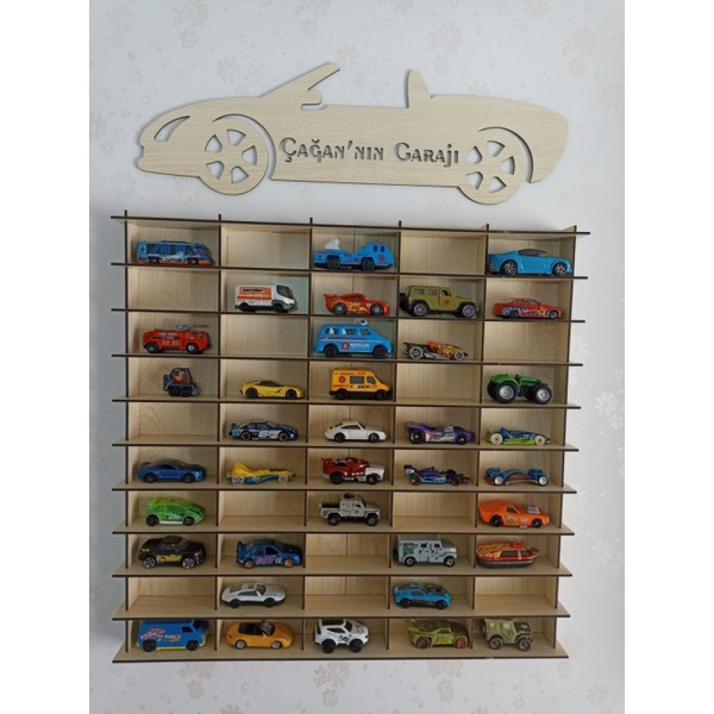 Cr Design Oyuncak Araba Rafı 50'li 1/64 (Hotwheels ve Matcbox Arabaları Için Uygundur) Duvar Rafı Fiyatı