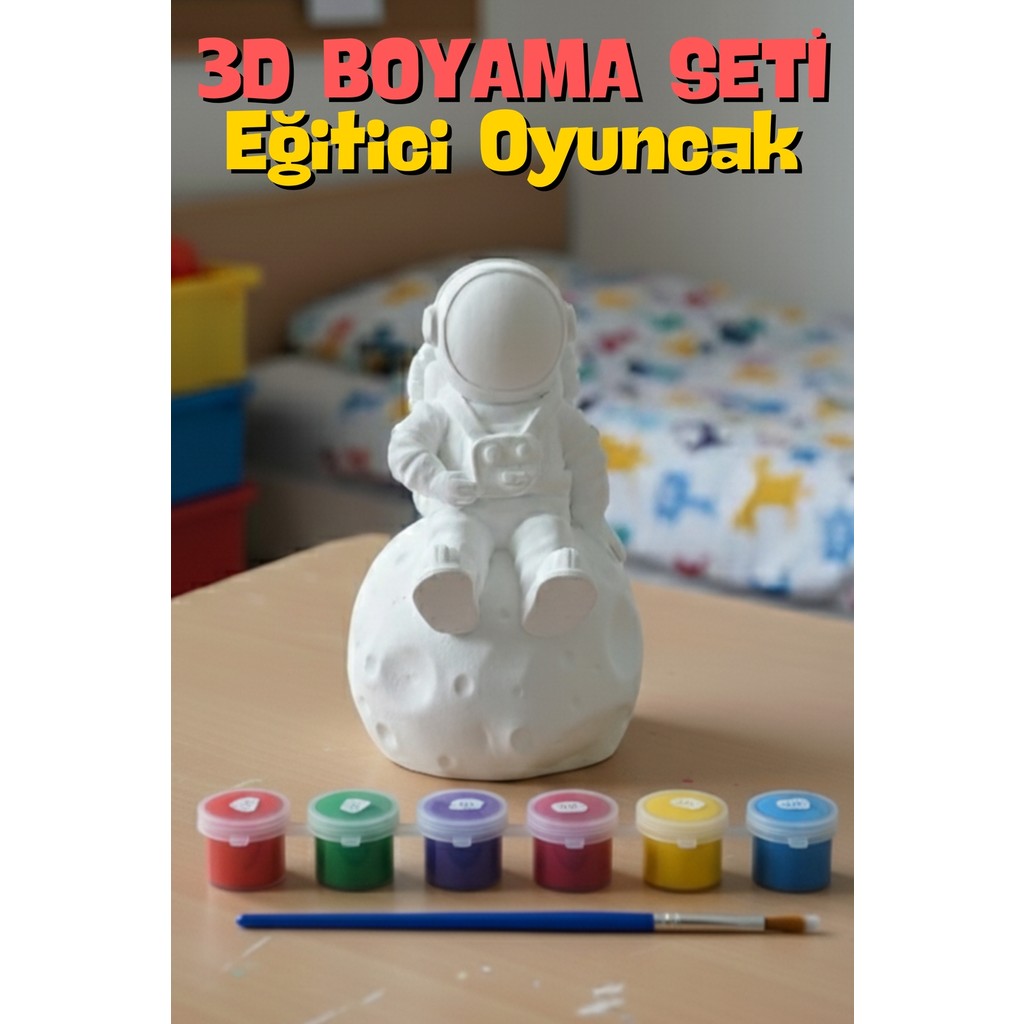 Craft 3D Atölye Astronot Biblo Beton (Hediye Paketi Ile Beraber) Boyama Etkinliği Figür/obje/biblo Biblo Fiyatı