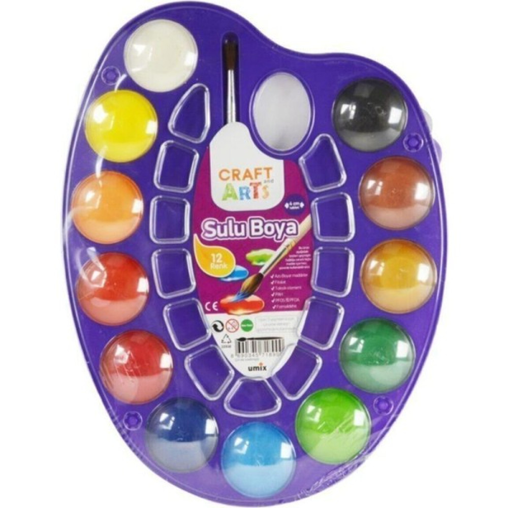 Craft And Arts Craft Arts Jumbo Sulu Boya 12 Renk Palet Sulu Boya Fiyatı