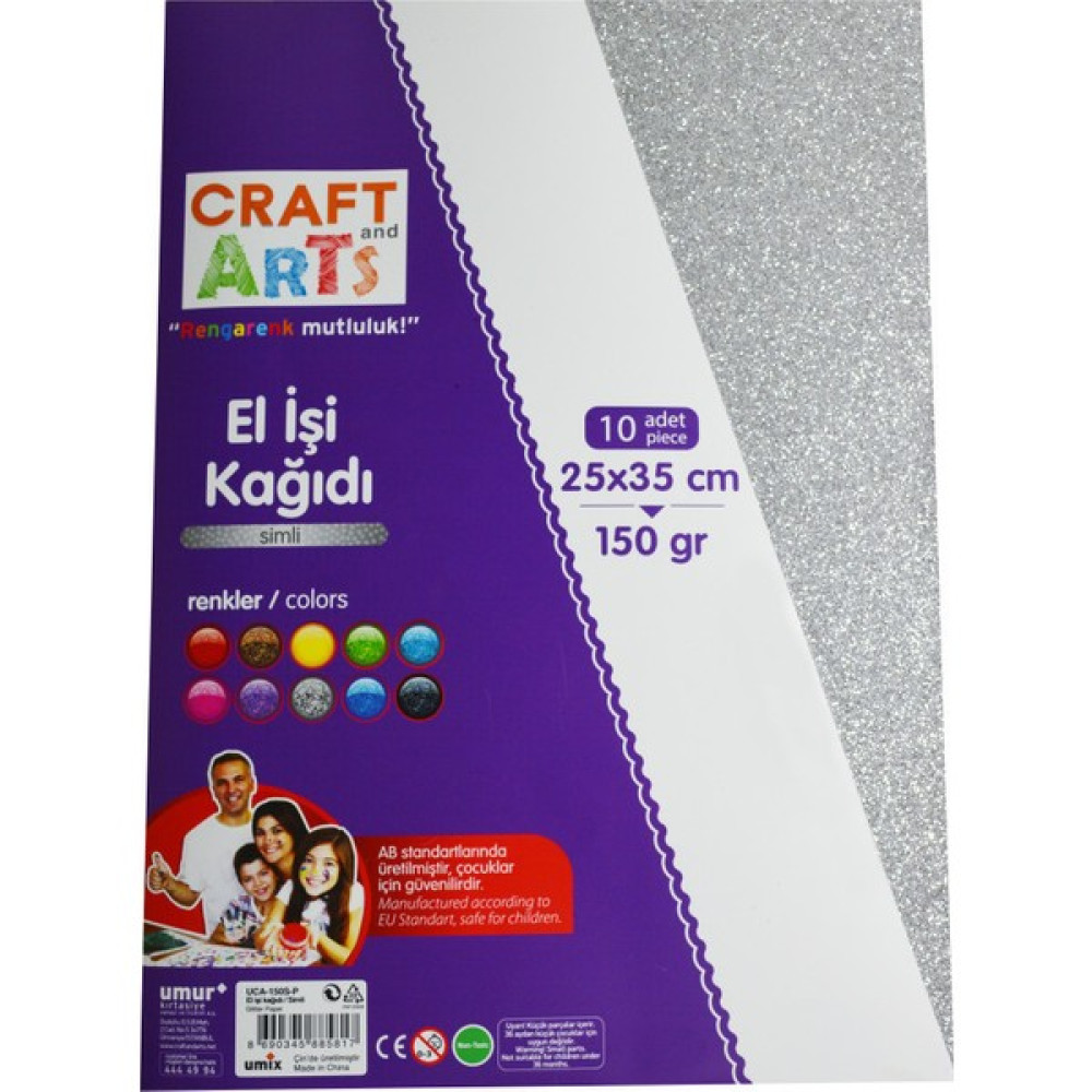 Craft And Arts Simli Fon Kartonu(El İşi Kağıdı) 10 Renk Yardımcı Malzeme Fiyatı