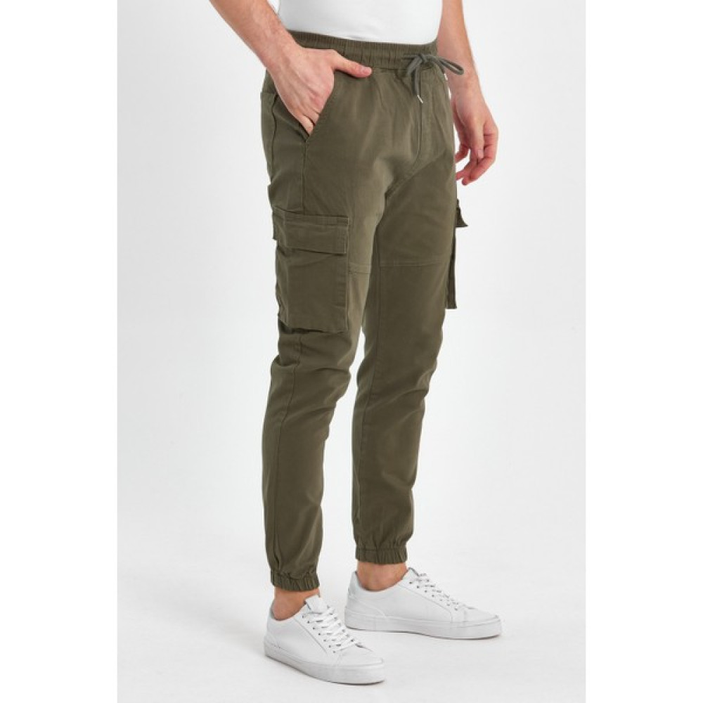 Craft Denim Erkek Kargo Cep Haki Renk Lastik Paça Jogger Pantolon Erkek Pantolon Fiyatı
