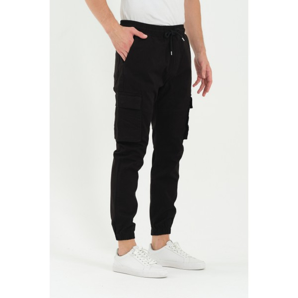 Craft Denim Erkek Kargo Cep Siyah Renk Lastik Paça Jogger Pantolon Erkek Pantolon Fiyatı