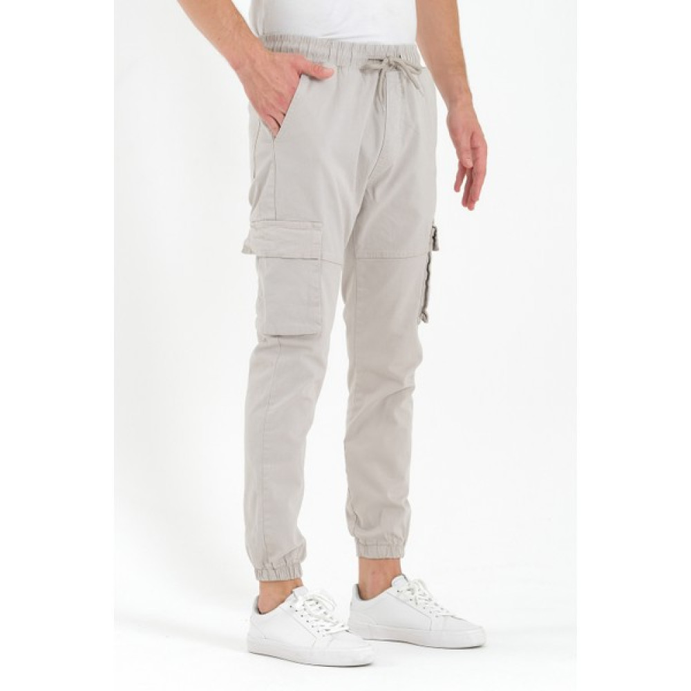 Craft Denim Erkek Kargo Cep Taş Renk Lastik Paça Jogger Pantolon Erkek Pantolon Fiyatı