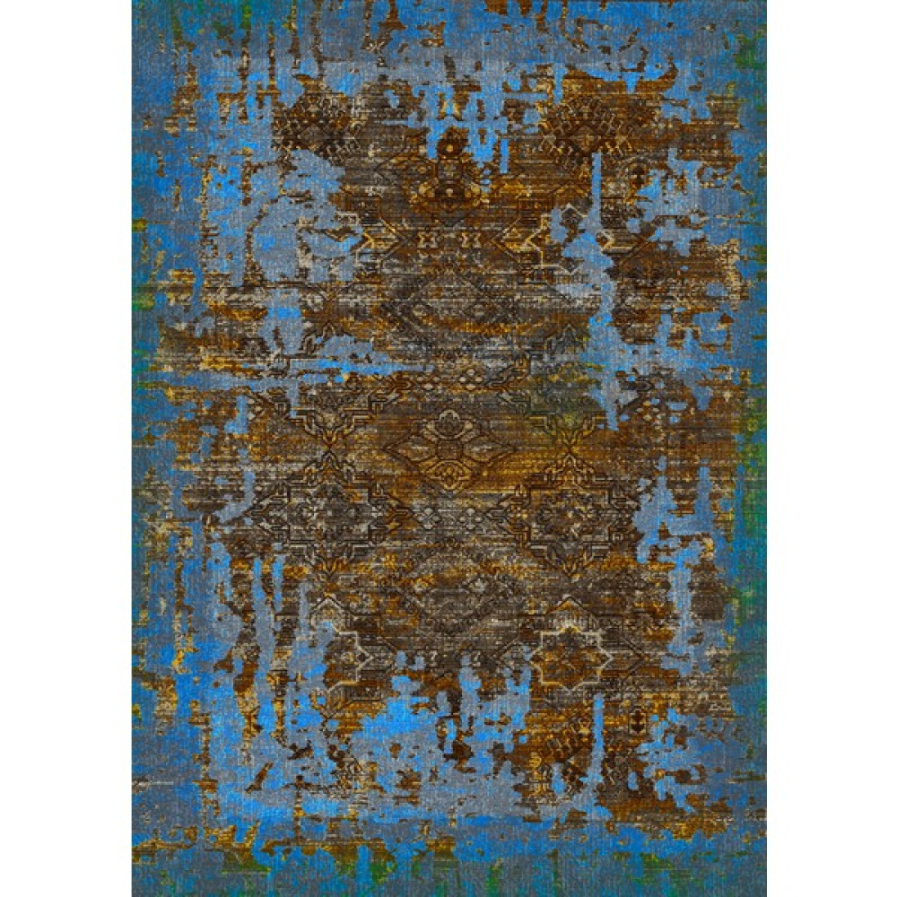 Craft International Modern ve Klasik Dekoratif Baskı Makina Halısı - 190 x 290 cm - Kahverengi - Mavi Salon Halısı Fiyatı