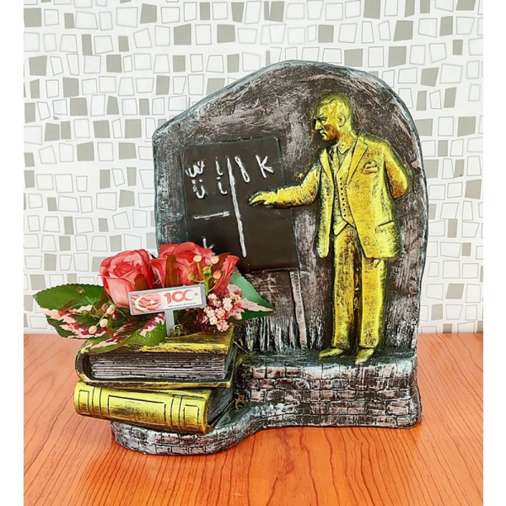 Craft Maket 100. Yıla Özel Harf Devrimi Atatürk Rölyef Kırmızı Gül (Yapay Bitki) Ev & Dekorasyon Aksesuarları Fiyatı