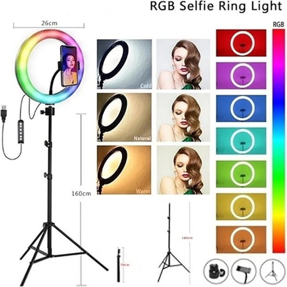 Craftidea 13 Inç 33 cm Rgb Çok Renkli Led Make Up Selfie Işığı 210 cm Tripot Tripodlar Fiyatı