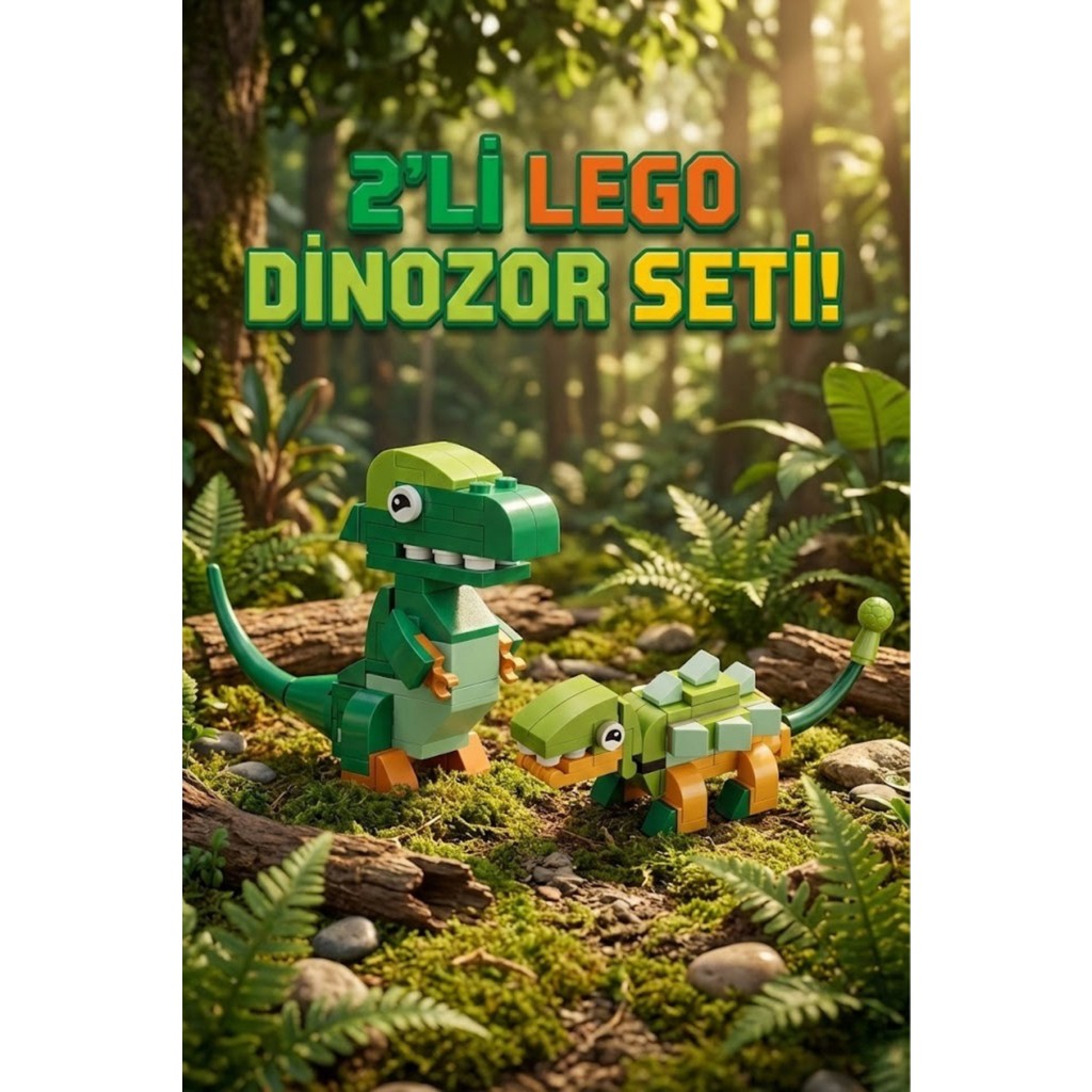 Craftivio 2'li Dinozor Blok Seti - T-Rex ve Ankylosaurus Yapboz Oyuncak (133 Parça) - LEGO Uyumlu Eğitici Set Anne Bebek Oyuncak Fiyatı