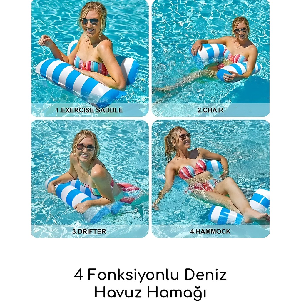 Craftivio Deniz Havuz Hamağı 4 Fonksiyonlu Havuz Deniz Yatağı 130X70 cm Fileli Premium SSD / Solid State Drive Fiyatı