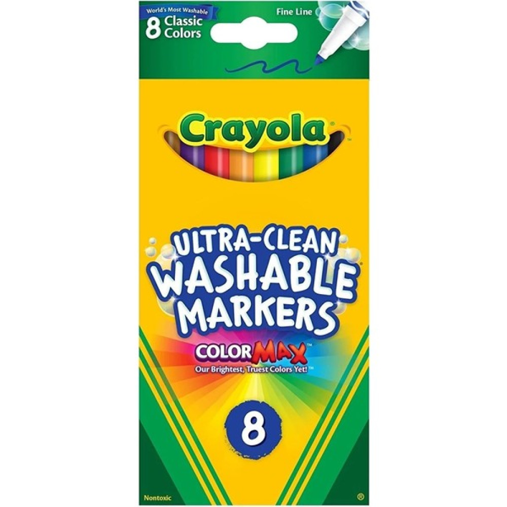 Crayola Ultra Clean Yıkanabilir Keçeli Boya Kalemi 8 Renk Keçe Uçlu Kalem Fiyatı