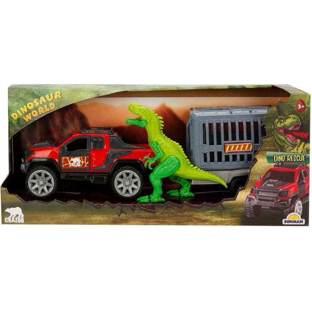 Crazoo Dinosaur World Dinozor Kurtarma Aracı - Yeşil Dinozor - 3 Oto Boyaları Fiyatı