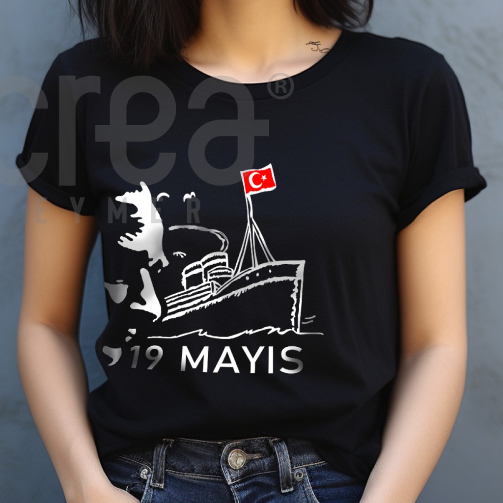 Crea Eymer Wear Atatürkü Anma Atatürk Silüet Baskılı Siyah Tişört Giyim & İç Giyim Fiyatı