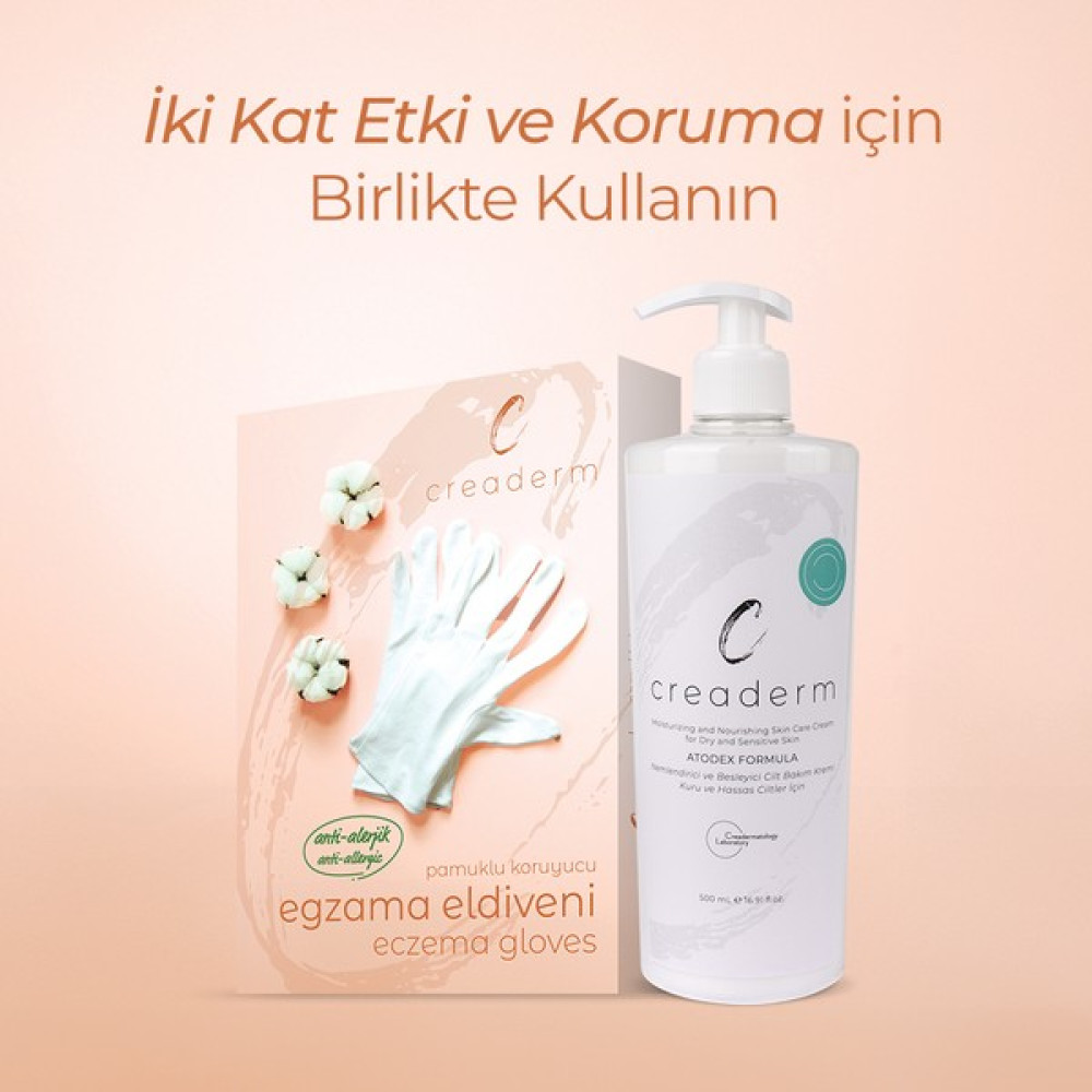 Creaderm Atodex Nemlendirici Krem & Pamuklu Koruyucu Egzama ELDIVENI-%100 Pamuklu- Egzema Eldiveni- Nemlendiriciler Fiyatı