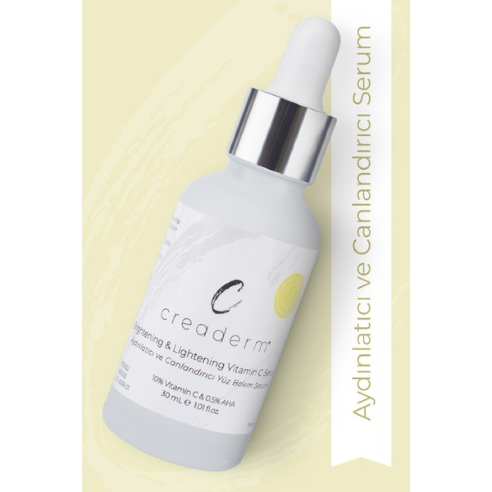 Creaderm Vitamin C Aydınlatıcı ve Canlandırıcı Yüz Bakım Serumu (10% Vitamin %0.5%aha) Anti-Aging / Yaşlanma Karşıtı Fiyatı