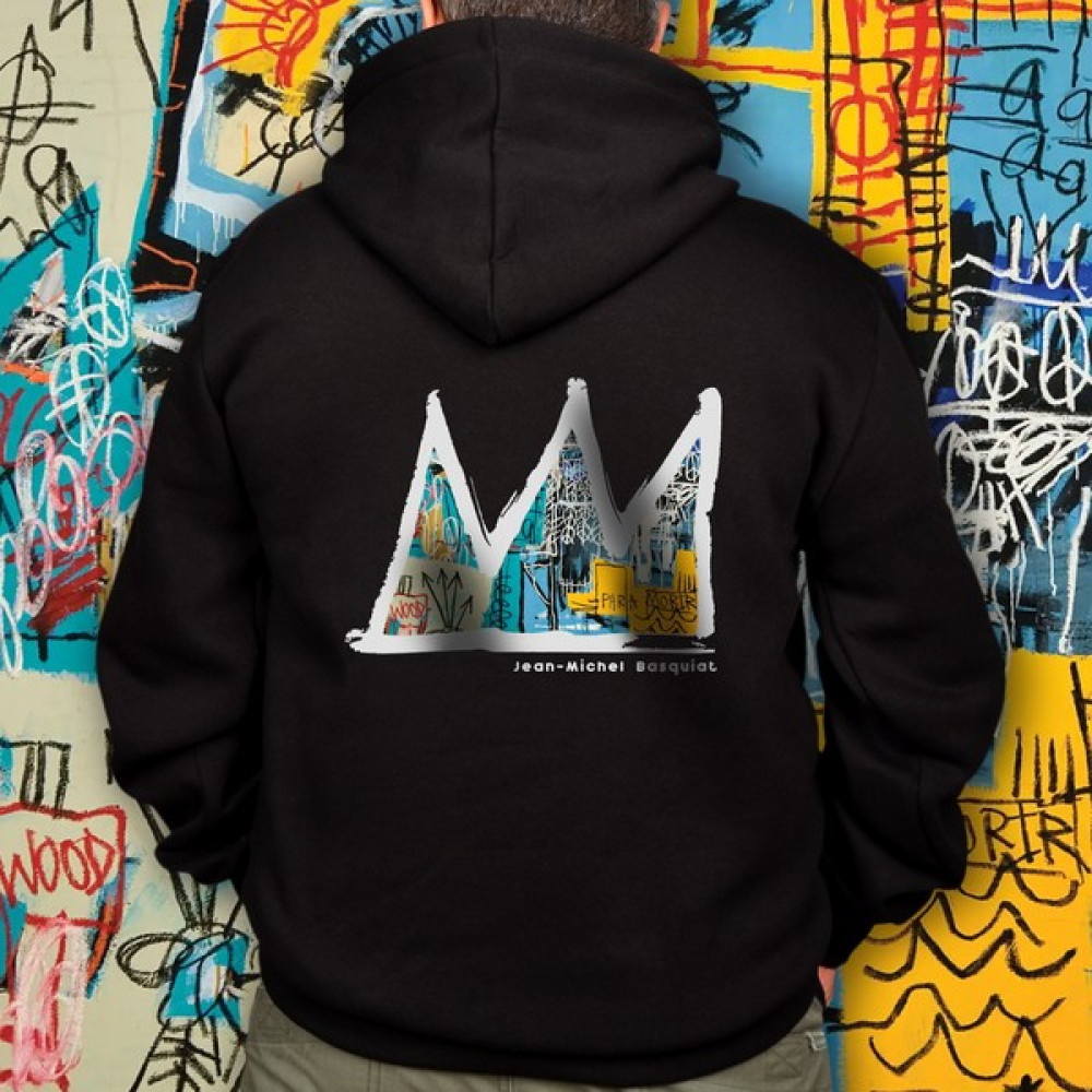 Creaeymer Jean-Michel Basquiat Tarz Kartal Illüstratif Baskılı Oversize Hoodie Sweatshirt Siyah Bayan T-shirt Fiyatı