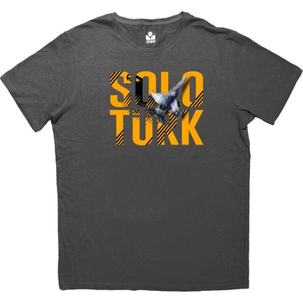 Creaeymer Solo Türk Bisiklet Yaka 100% Pamuklu Dijital Baskılı Tişört Antrasit Bayan T-shirt Fiyatı