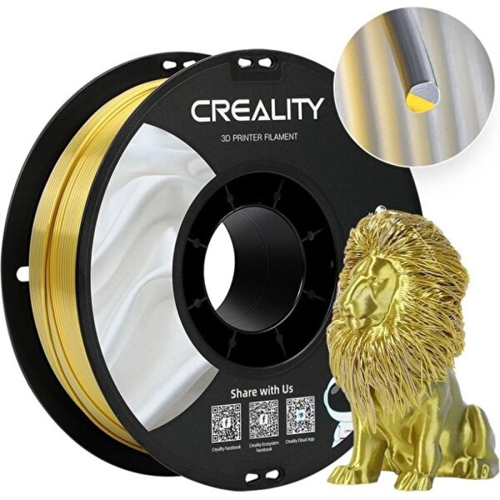 Creality Cr-Sılk Pla Filament Altın-Gümüş Çift Renk 1.75MM 1kg Standart Filament Fiyatı