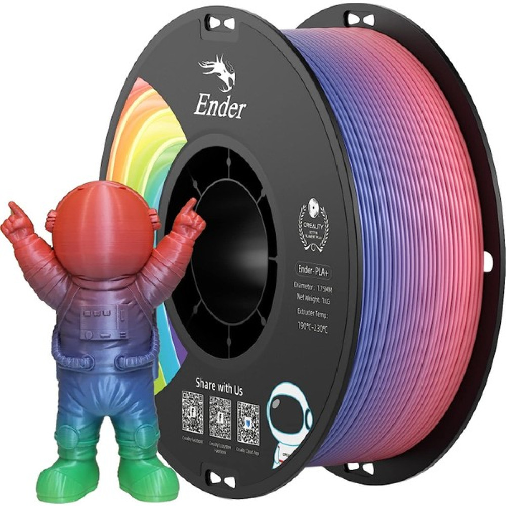 Creality Creality Ender Pla+ Filament Gökkuşağı 1.75MM 1kg Standart - Renkli Filament Fiyatı