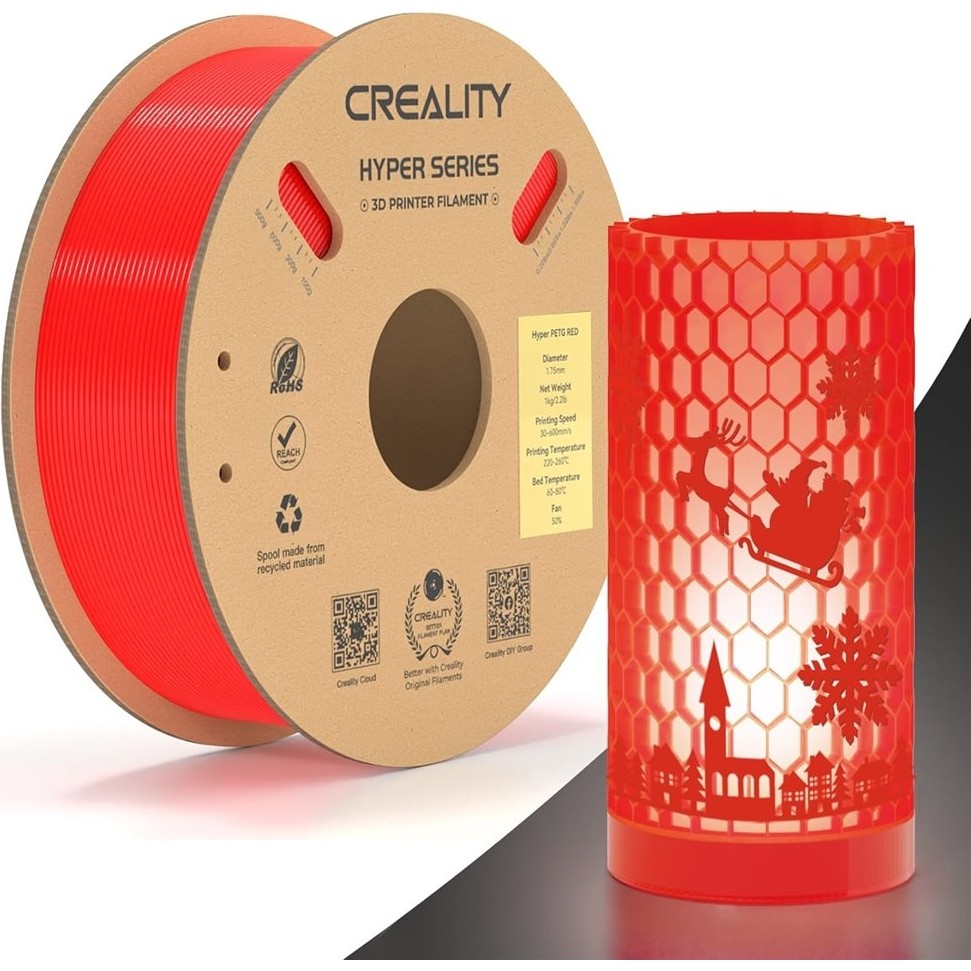 Creality Hyper PETG Kırmızı Filament 1.75 mm 1 kg Ekolojik ve Güvenli 3D Yazıcı Malzemesi Yazıcılar Fiyatı