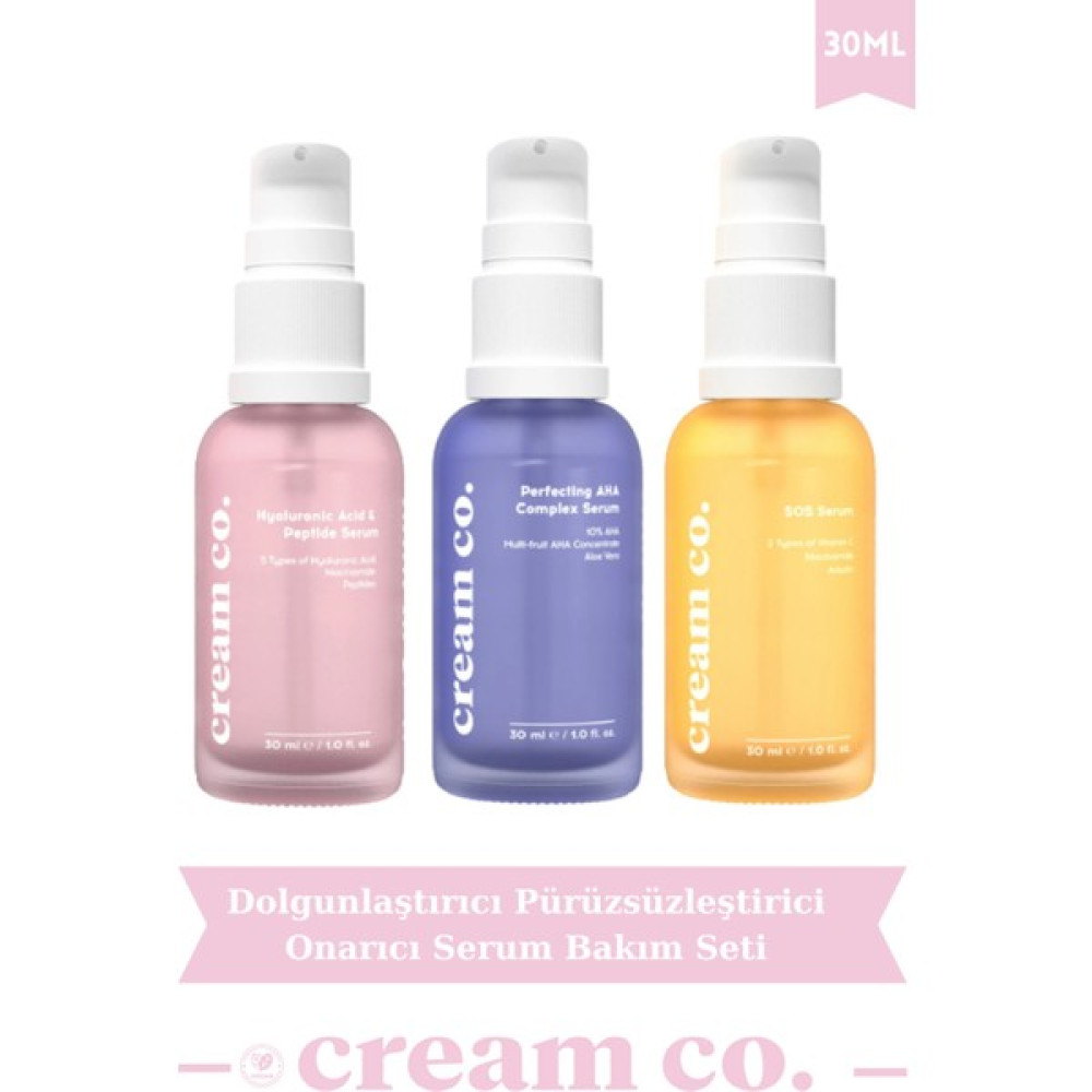 Cream Co. Dolgunlaştırıcı Pürüzsüzleştirici Onarıcı Cilt Bakım Seti Cilt ve Yüz Bakımı Fiyatı