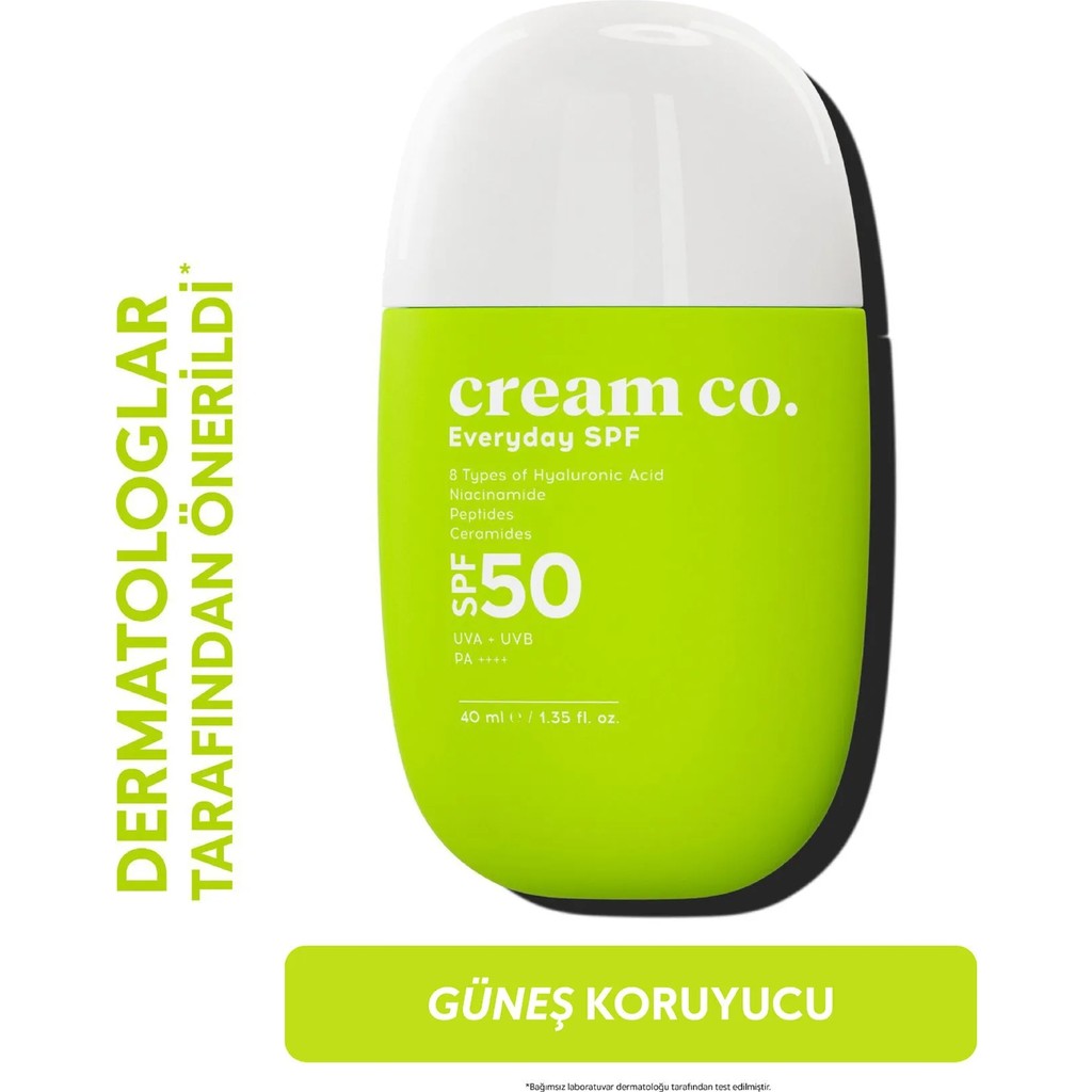 Cream Co. SPF50 Güneş Koruyucu Krem | Leke Karşıtı Nemlendirici Aydınlatıcı | 40 ml | Güneş Serumu Güneş Kremleri ve Losyonları Fiyatı