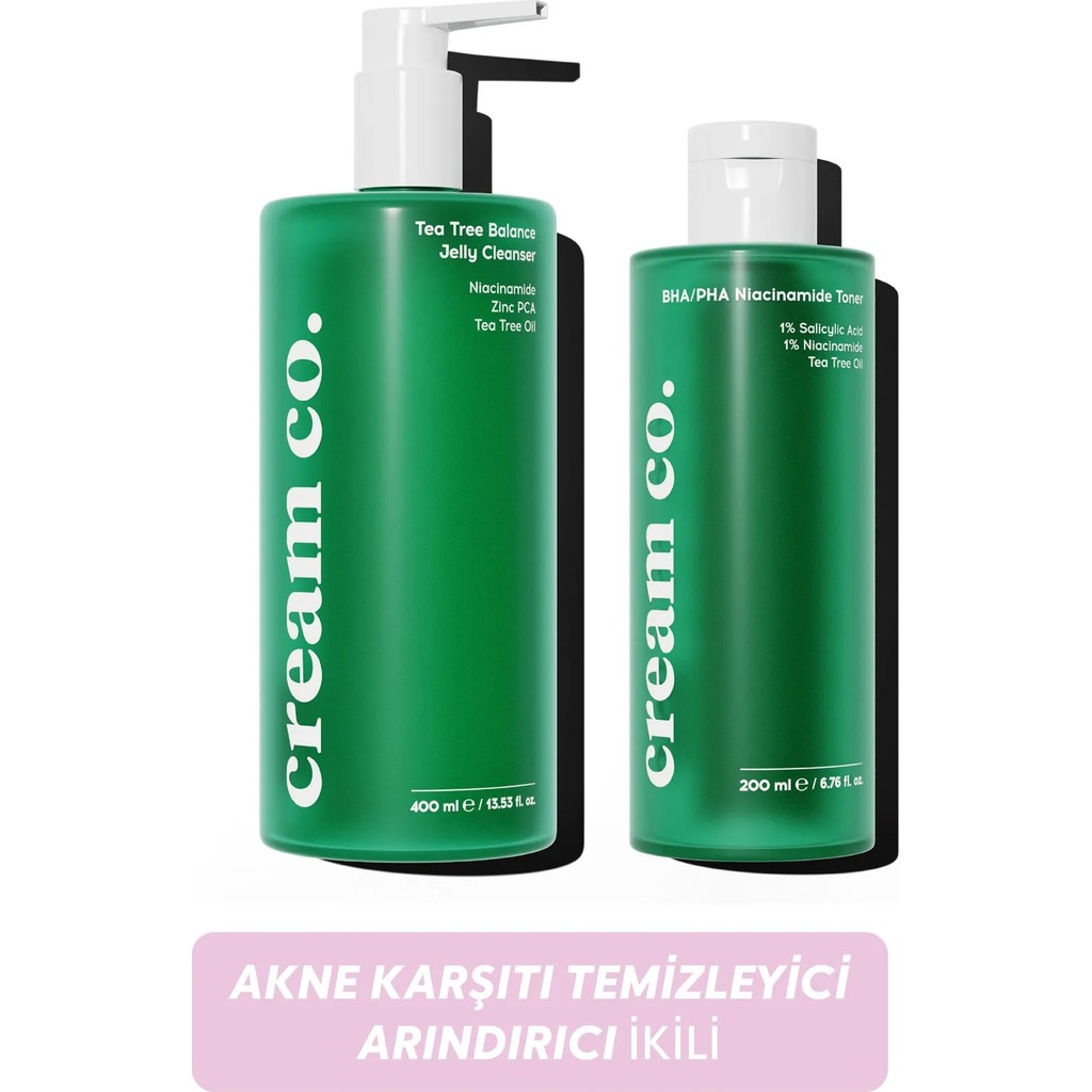 Cream Co. Yağ Dengeleyici Temizleyici Arındıcı İkili (Niacinamide + Çay Ağacı Yağı) Diğer Fiyatı