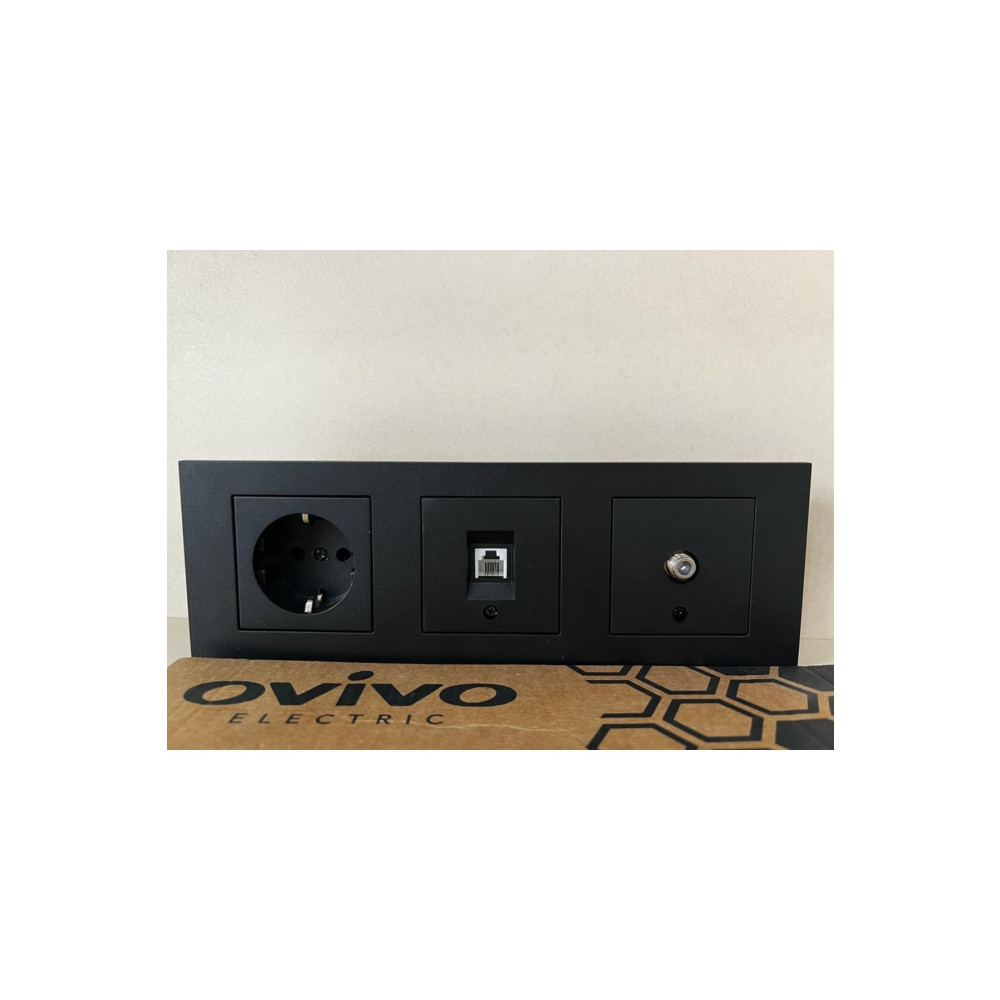 Creative Case Siyah 3 Lü Set Topraklı Priz Numeris Uydu 3 Lü Çerçeve Prizler Fiyatı
