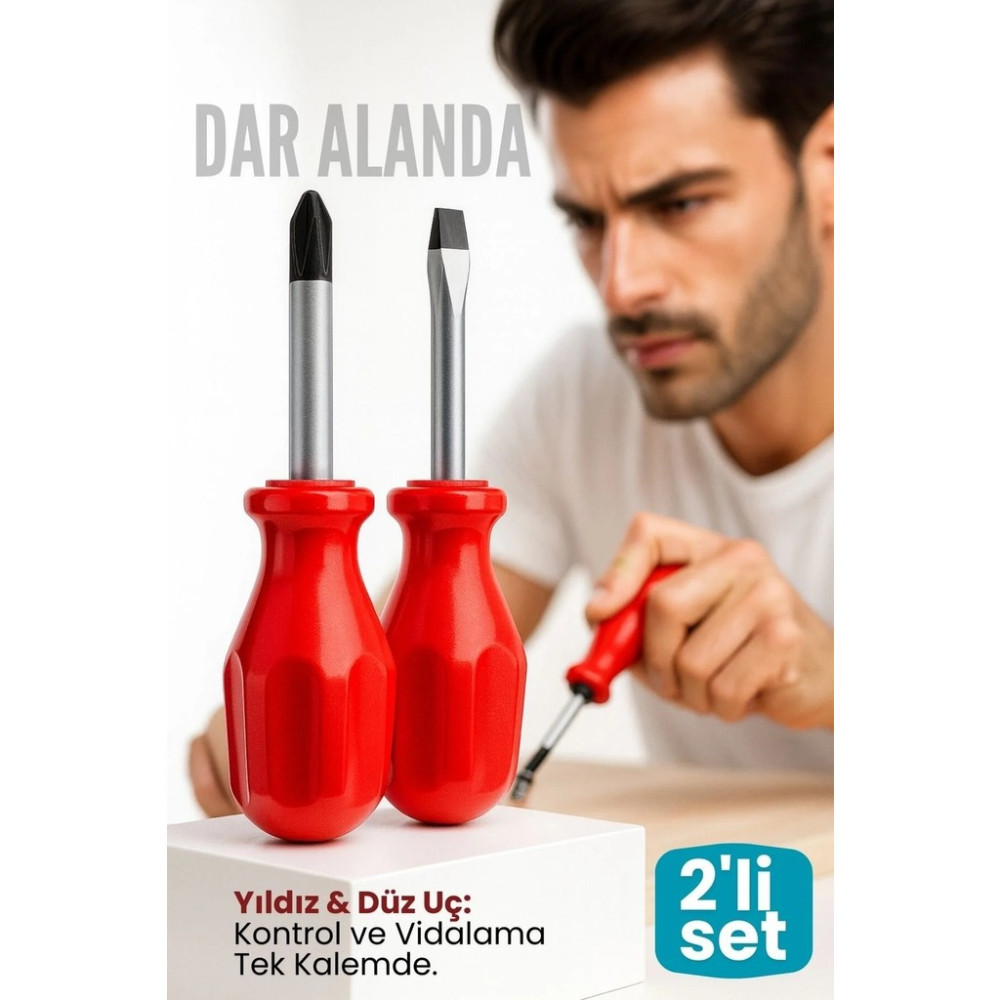 Creatividad Solutions 2'litopaç Tornavida Seti: Avuçiçi Mini Yıldız ve Düz Uçlu Kısa Şaft Ufak Vidalama Anahtarı 716084 Tornavida Fiyatı