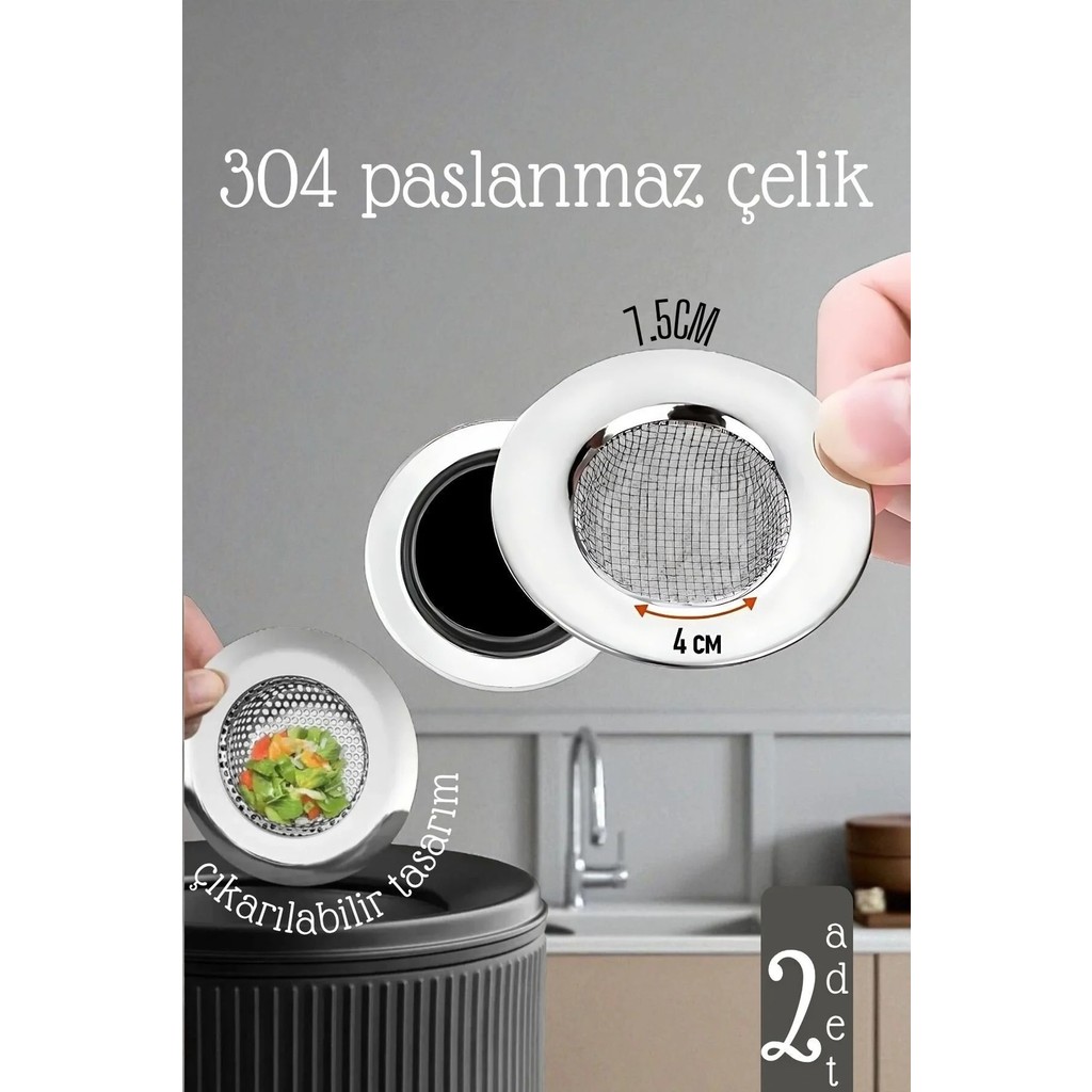 Creatividad Solutions Lavabo Süzgeci - 7.5 cm Çap 2 Li Set Gider Sügeci Lavabo Süzgeci 721976 Diğer Fiyatı