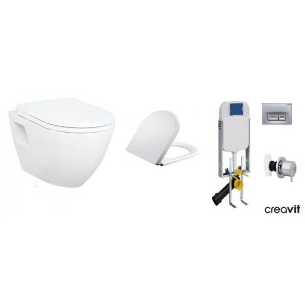 Creavit Gr5001 Gomme Rezervuar Tp325 Asma Klozet 5Li Set Orjınal Klozet Fiyatı