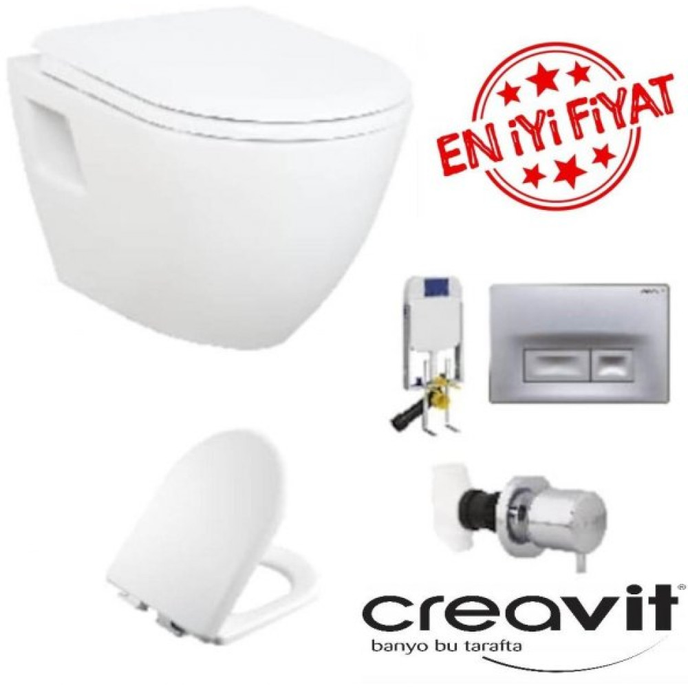 Creavit Gr5001-Tp325 Gomme Rezervuar Seti 5 Lı Set Soft Yavas Kap Bataryalar Fiyatı