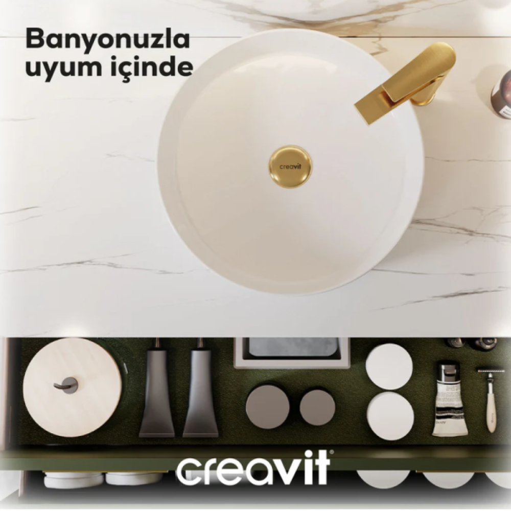 Creavit Loop 45 Cm Oval Deliksiz Tezgah Ustu Lavabo Lp145 Lavabo Fiyatı