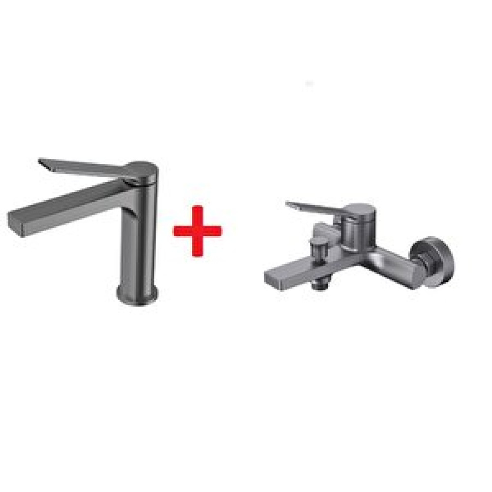 Creavit Ritmo Lavabo Ve Banyo Bataryası Seti Metalik Gri Rt1500gr+rt2500gr Bataryalar & Musluklar Fiyatı