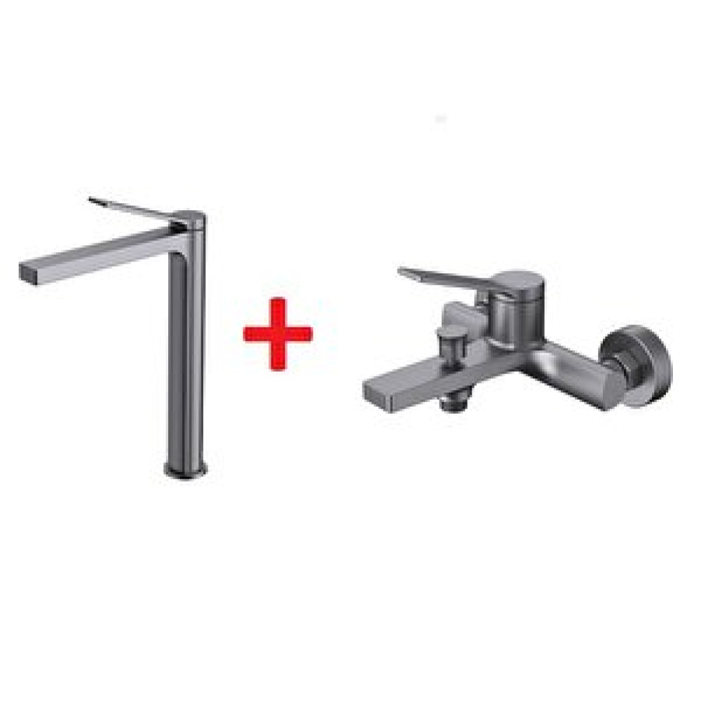Creavit Ritmo Tezgah Üstü Yüksek Lavabo Ve Banyo Bataryası Seti Metalik Gri Rt6500gr+rt2500gr Bataryalar & Musluklar Fiyatı