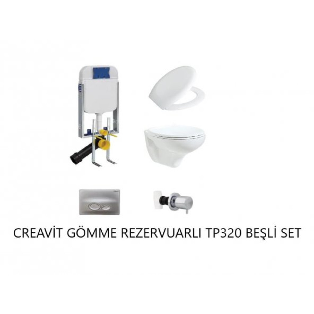 Creavit Tp320 Gomme Rezervuar Seti 5 Parca Bataryalar Fiyatı