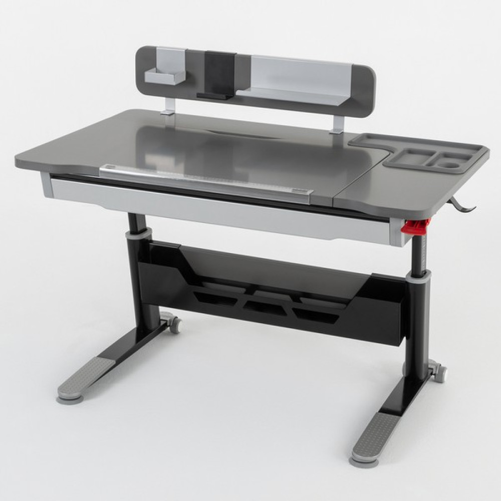 Creo Mobili Sirius Standart ,Yükseklik Ayarlı Çekmeceli Raflı Çalışma Masası - Antrasit/gri - 120 x 75 x 75 cm - Antrasit Çalışma Masası Fiyatı