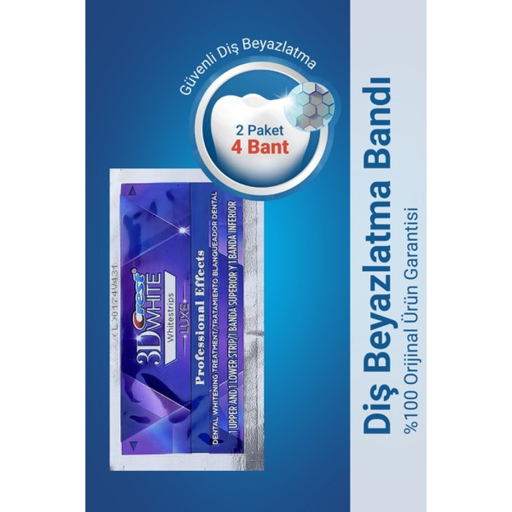 Crest 3D White Professıonal Effects Diş Beyazlatma Bandı 4 Bant (2 paket) Diş Beyazlatıcılar Fiyatı