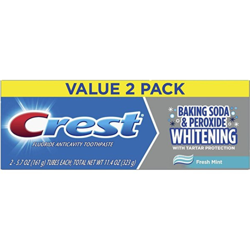 Crest Cavity & Tartar Protection Toothpaste Whitening (Kabartma Tozu ve Peroksit Beyazlatıcı, Tartar Korumalı Taze Nane) 2'li 323 gr Diş Macunları Fiyatı