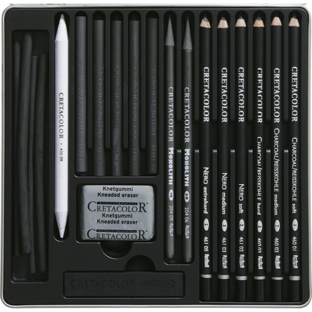 Cretacolor Black Box Charcoal Drawing Set Karakalem Eskiz Çizim Seti Metal Kutu 20 Parça Sanatsal Malzemeler Fiyatı