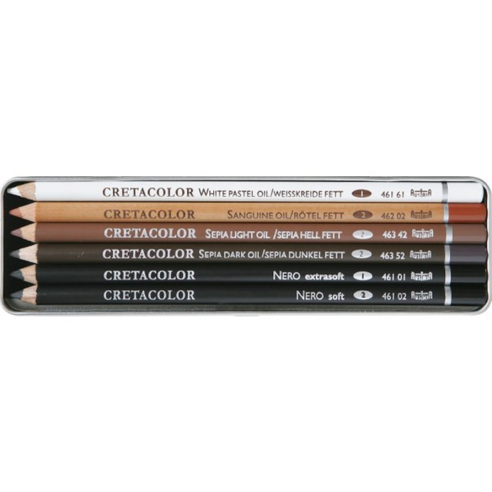Cretacolor Oil Pencil Drawing Set Karakalem Eskiz Çizim Seti Metal Kutu 6 Parça Sanatsal Malzemeler Fiyatı