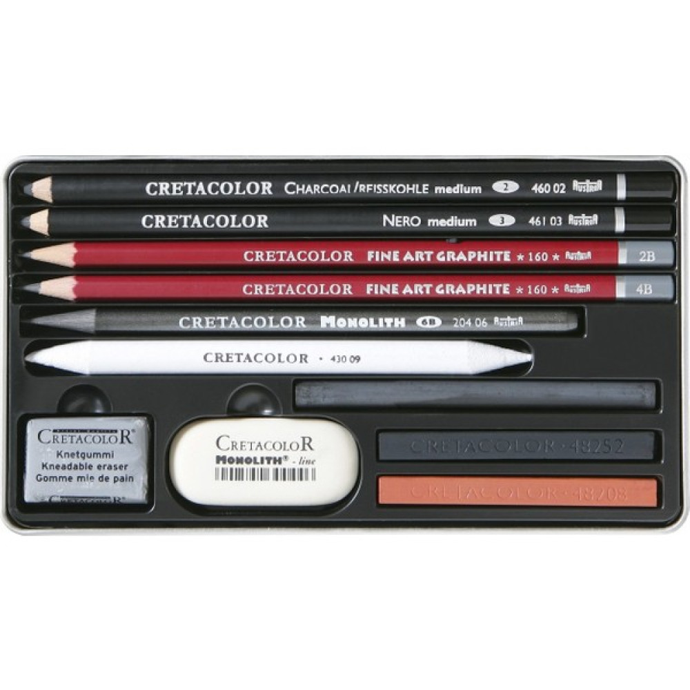 Cretacolor Teacher's Choice Beginner Drawing Set Karakalem Eskiz Çizim Seti Metal Kutu 12 Parça Sanatsal Malzemeler Fiyatı