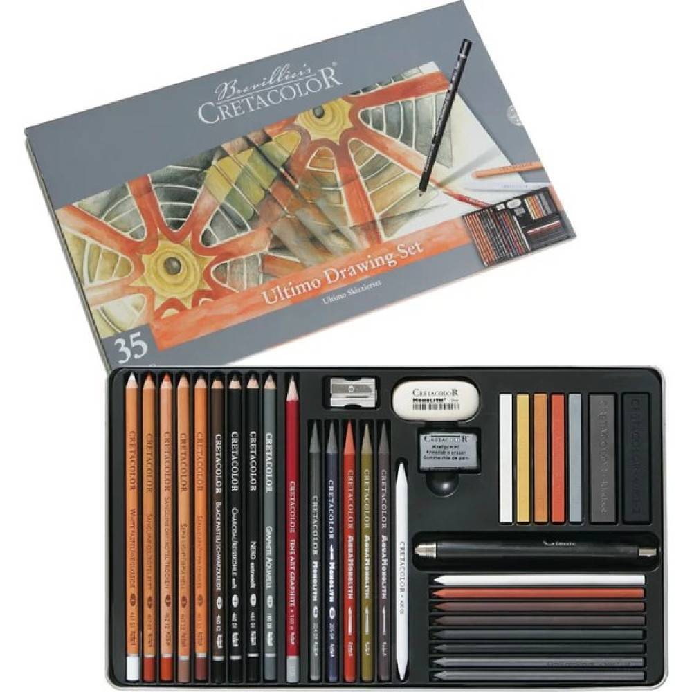 Cretacolor Ultimo Drawing Set Premium Çizim Seti Metal Kutu Oto Boyaları Fiyatı