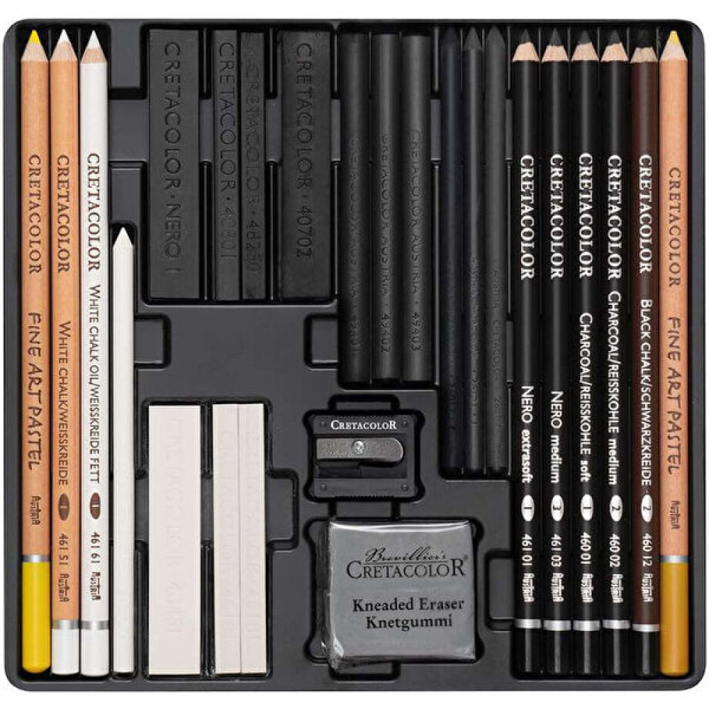 Cretacolor Wolf Box Drawing Set Profesyonel Karakalem Eskiz Çizim Seti 25 Parça Metal Kutu Sanatsal Malzemeler Fiyatı