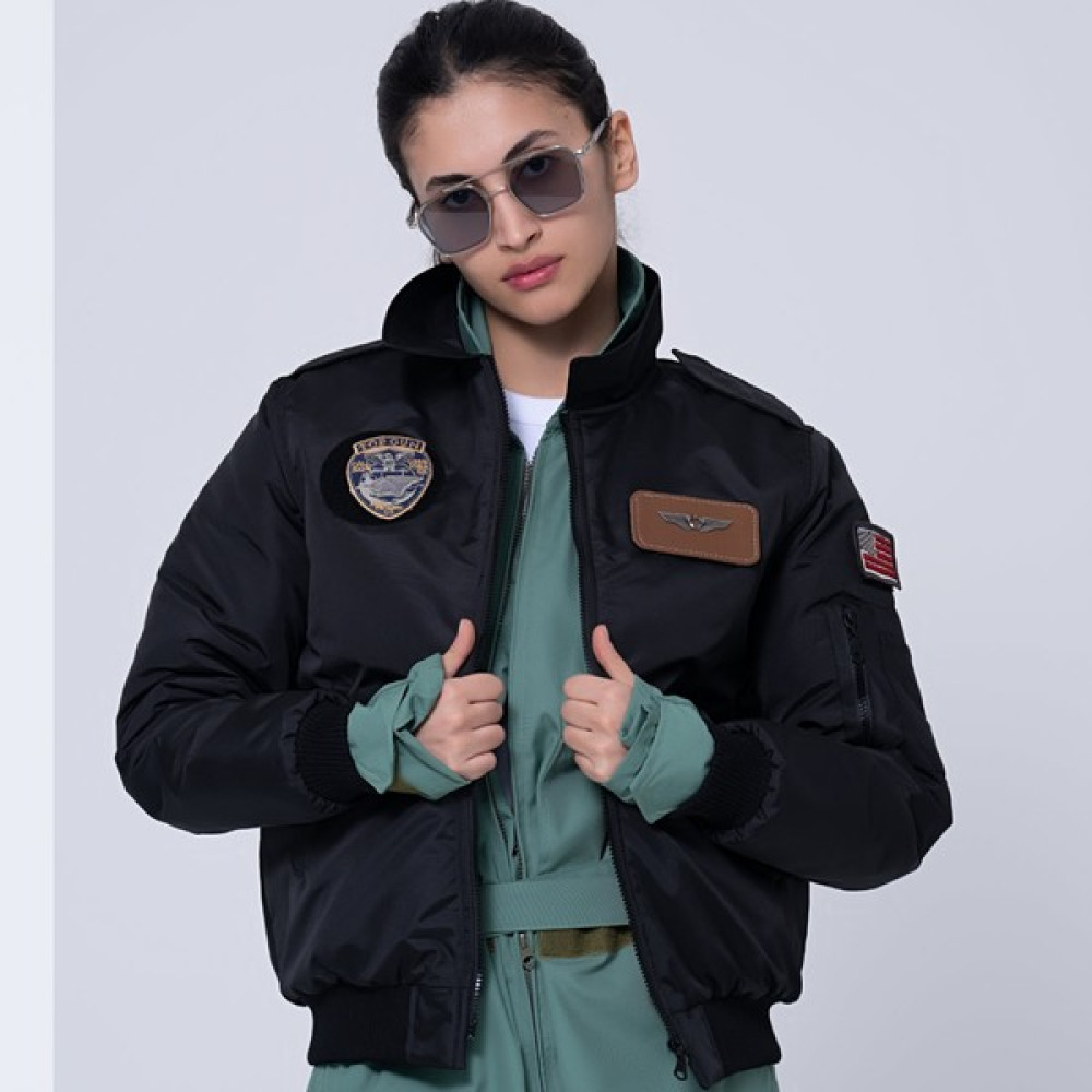 Crew Turk Yakalı Siyah Kumas Pilot Montu SYK_88S Erkek Mont Fiyatı