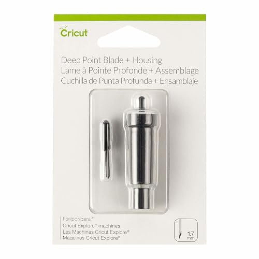 Cricut Deep-Point Blade + Housing, Cutting Blade with Deep Cut Housing, Cut Materials up to 1.5mm Thickness, For Personalized Crafts, Compatible With Cricut Maker and Explore Machines,Black