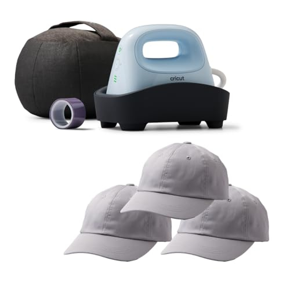 Cricut Hat Press - Smart Heat Press Machine | Bundle with 3 Hats