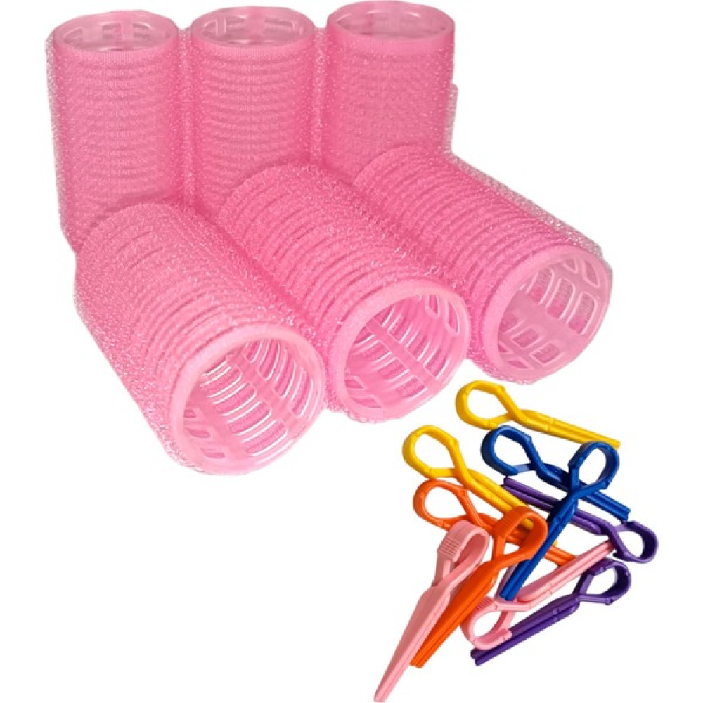Croc 1202 Pembe Cırtlı Bigudi 6'lı Çap 3,5 cm +10'lu Plastik Saç Pensi Saç Fırçası ve Tarağı Fiyatı