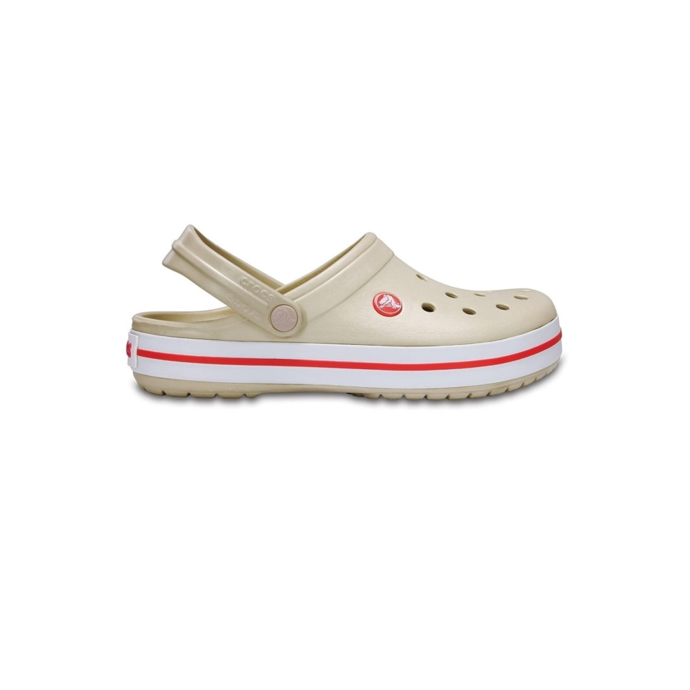 Crocs Bej Unisex Crocband Kenarı Kırmızı Beyaz Çizgili Terlik 36-37 Beden Unisex Sandalet Fiyatı